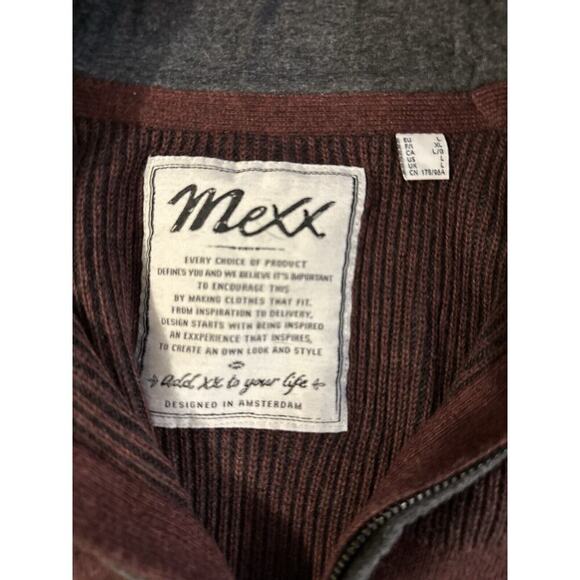 Mexx 3/4 Zip Mock Neck Sweater Mens L Color Block 100% Cotton Grunge Streetwear - Picture 6 of 8